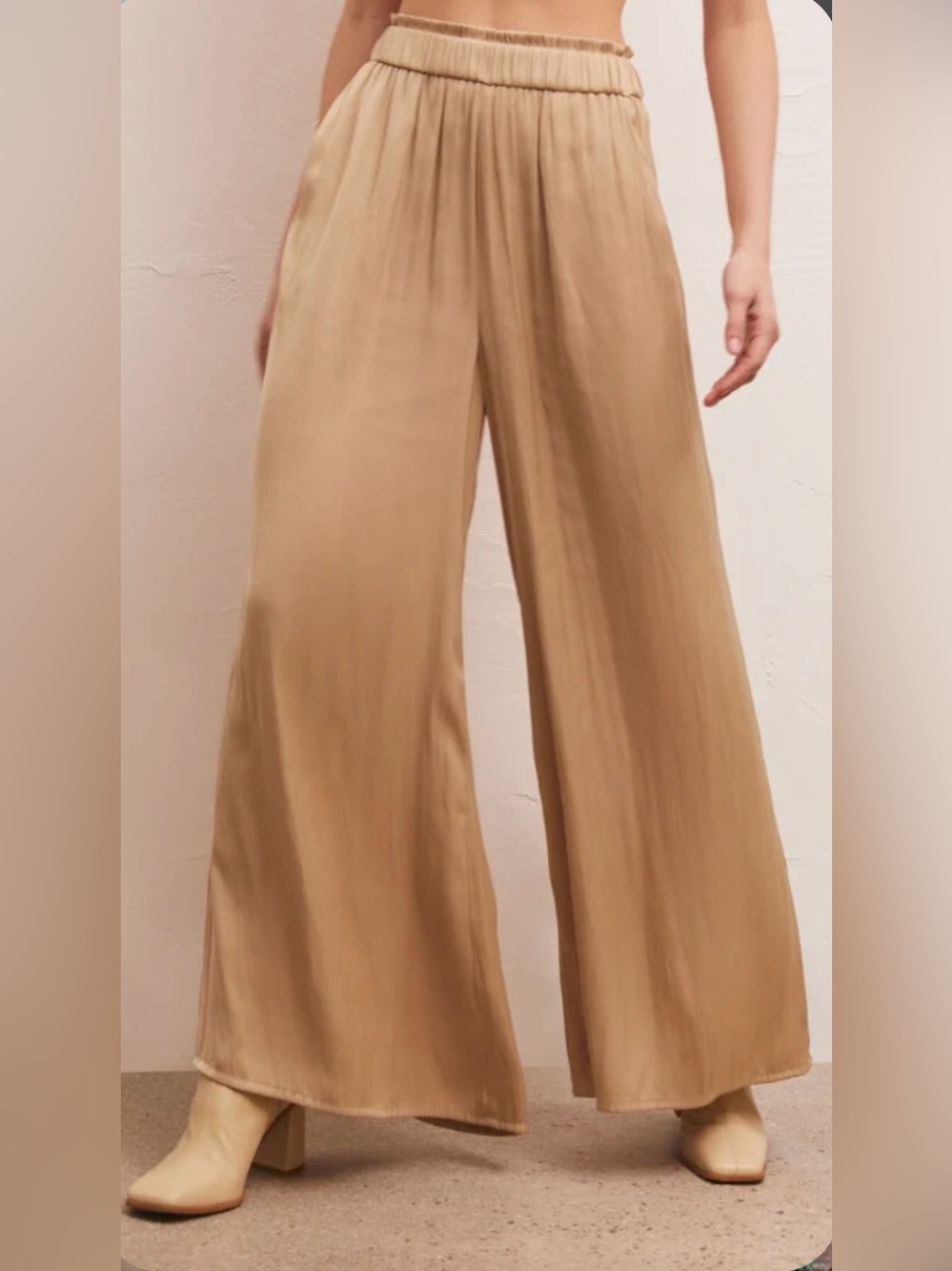 Z Supply Estate Lux Sheen Pant in Rattan Size M